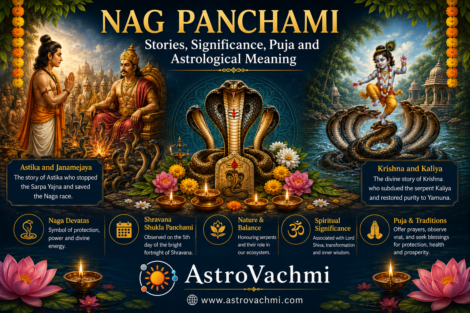 Nag Panchami - Naga Devata Worship Illustration